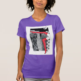 美しい夜の都市 女性の脚 グラフィックTシャツ  Tシャツ