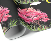 美しい夜景のさくらんぼの花 ラッピングペーパー (ロールコーナー)