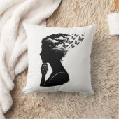 美しい夜空の蝶のアート クッション (ブランケット)