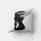 美しい夜空の蝶のアート クッション (裏面)