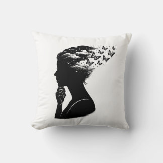 美しい夜空の蝶のアート クッション