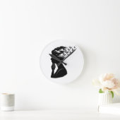 美しい夜空の蝶のアート ラウンド壁時計 (ホーム)