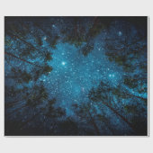 美しい夜空、天の川、木々。  ラッピングペーパー (フラット)