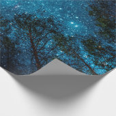 美しい夜空、天の川、木々。  ラッピングペーパー (角)