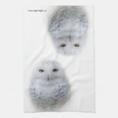 美しい夢と穏やかな雪ふくろう キッチンタオル (縦)