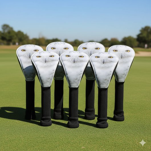 美しい夢と穏やかな雪ふくろう ゴルフヘッドカバー