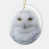 美しい夢と穏やかな雪ふくろう メタルオーナメント (左)