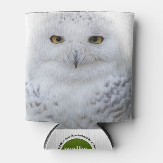 美しい夢と穏やかな雪ふくろう 缶クーラー (正面)