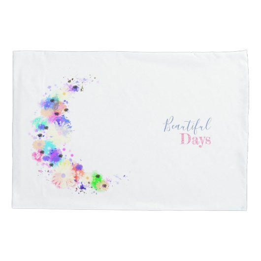 美しい夢モダンデイジーの水色の渦巻き 枕カバー (裏面)