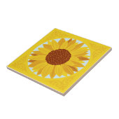 美しい大きなひまわり黄色い花 タイル (側面)