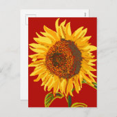 美しい大きなヒマワリ  シーズンポストカード (正面/裏面)