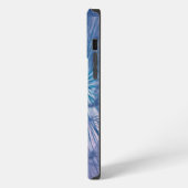 美しい大きなフワフワの青いタンポポ iPhoneケース (左側面)