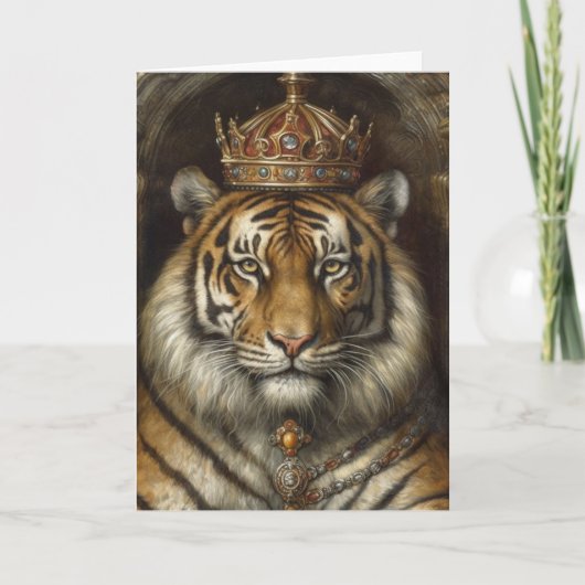美しい大きな猫インザクラウンすべての行事 カード (正面)