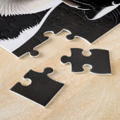 美しい大きな白黒の犬のポートレート ジグソーパズル (側面)