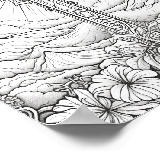 美しい大人の聖書をテーマにした色付け ポスター (角)