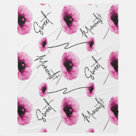 美しい大型ピンクフローラフリースブランケット フリースブランケット