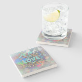 美しい大理石のStoneCoasterの"愛" ストーンコースター (横)