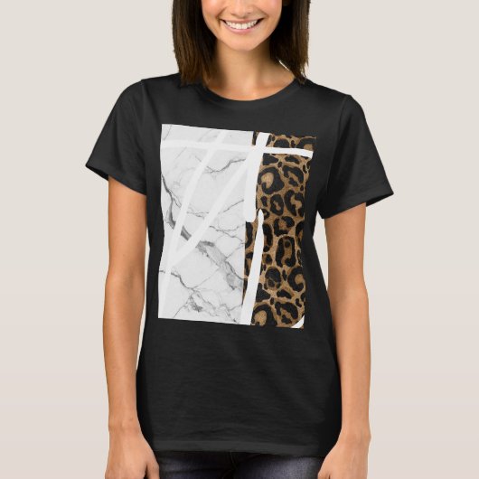 美しい大理石ヒョウ柄 Tシャツ (正面)