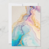 美しい大理石プリントの誕生日パーティー 招待状 (裏面)