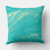 美しい大理石金ゴールドブルーエレガントモノグラム クッション (裏面)