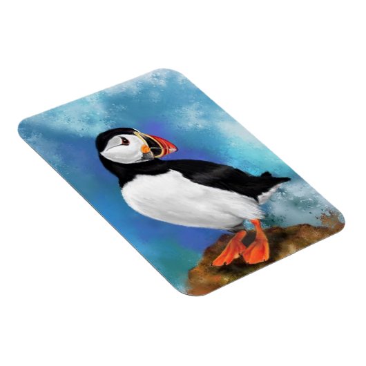 美しい大西洋のパフィンの鳥のマグネット絵画- s マグネット (右側)