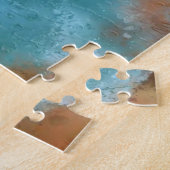 美しい大西洋のパフィン絵画の鳥の右巻 –  ジグソーパズル (側面)