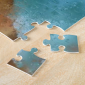 美しい大西洋のパフィン絵画の鳥の右頭 ジグソーパズル (側面)