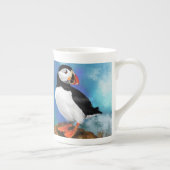 美しい大西洋のパフィン絵画バードのミグンドアート ボーンチャイナマグカップ (右)