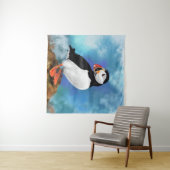 美しい大西洋のパフィン絵画バードテーペストリー タペストリー (インサイチュ(横))
