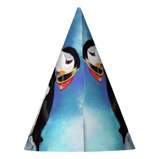 美しい大西洋のパフィン絵画バード パーティーハット (裏面)