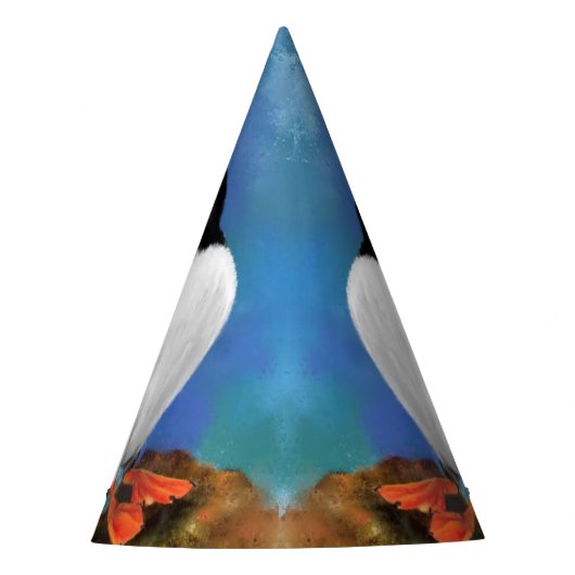 美しい大西洋のパフィン絵画バード パーティーハット (正面)