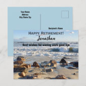美しい大西洋の波の写真 - 退職お祝い用カスタム名入り ポストカード (正面/裏面)
