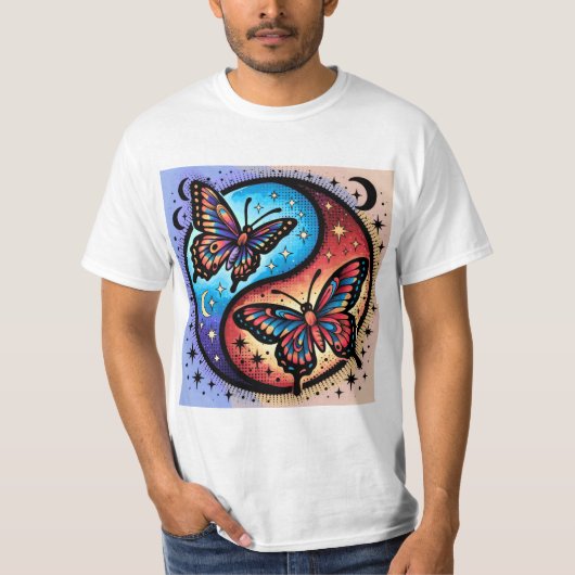 美しい天体蝶銀河Tシャツ Tシャツ (正面)