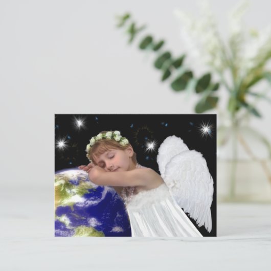 美しい天使のクリスマスの郵便はがき シーズンポストカード (スタンド正面)