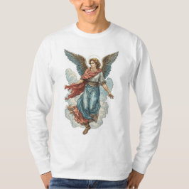 美しい天使のメンズクリスチャン長袖Tシャツ Tシャツ