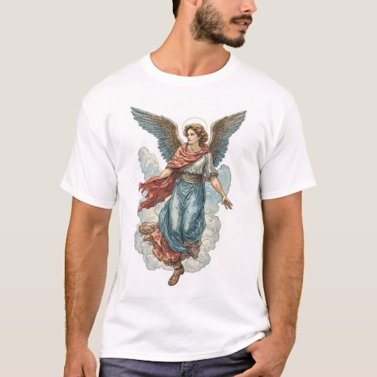 美しい天使のメンズクリスチャンTシャツ Tシャツ (正面)