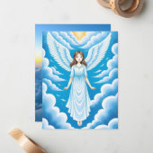 美しい天使の女の子 ノートカード (正面/裏面インサイチュ)