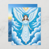 美しい天使の女の子 ノートカード (正面/裏面)