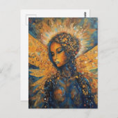 美しい天使の女性 ポストカード (正面/裏面)