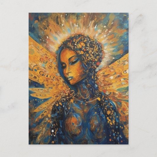 美しい天使の女性 ポストカード (正面)