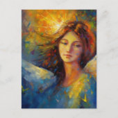 美しい天使の女性 ポストカード (正面)