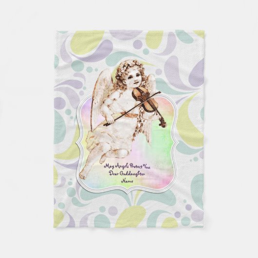 美しい天使の女神の贈り物パーソナライズされた フリースブランケット (正面)