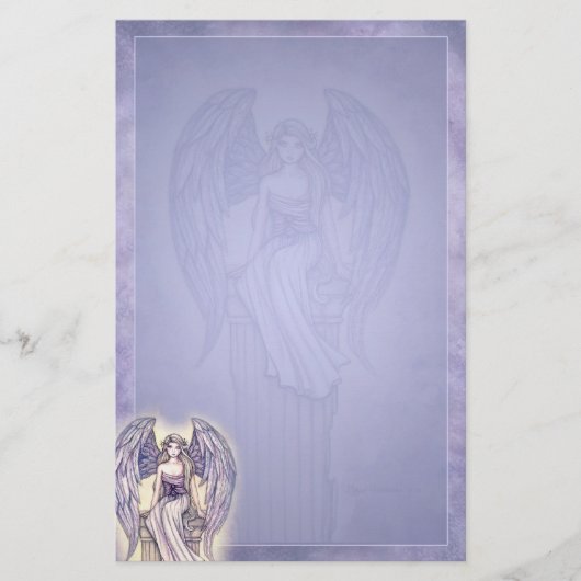 美しい天使の文房具 パープルブルー 便箋 (正面)