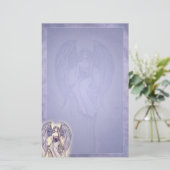 美しい天使の文房具 パープルブルー 便箋 (スタンド正面)