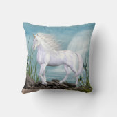 美しい天使の白い美しいのユニコーンの枕 クッション (裏面)