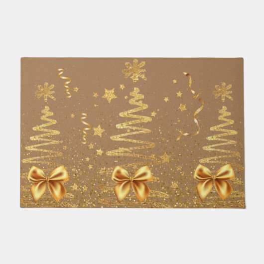 美しい天然茶色の高級グリッターの木は茶色 ドアマット (正面)