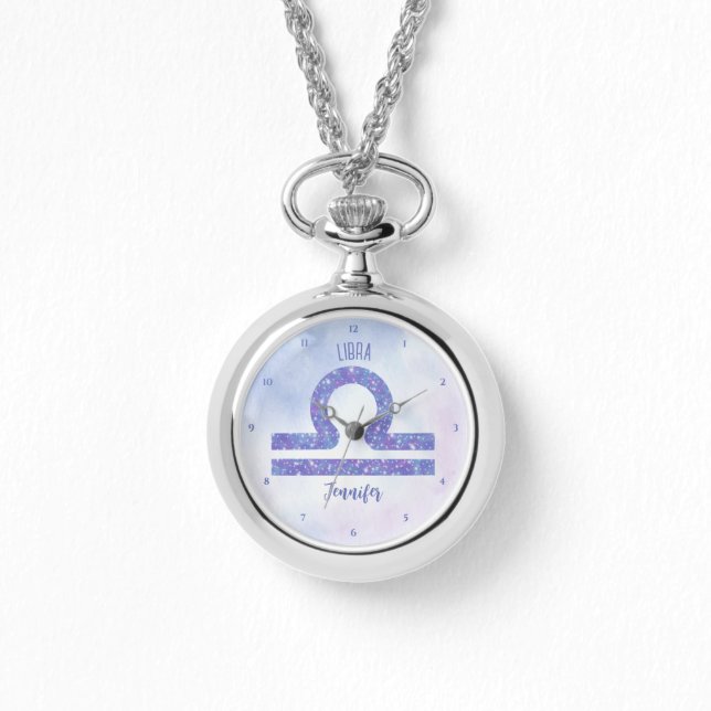 美しい天秤座の星占いパーソナライズされた標識 腕時計 (正面)