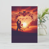 美しい太陽にロマンチックなカップルのシルエット (スタンド正面)