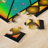 美しい太陽ステンドグラス教会の窓パズル ジグソーパズル (側面)