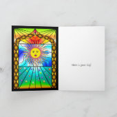 美しい太陽ステンドグラス教会の窓 カード (内部)